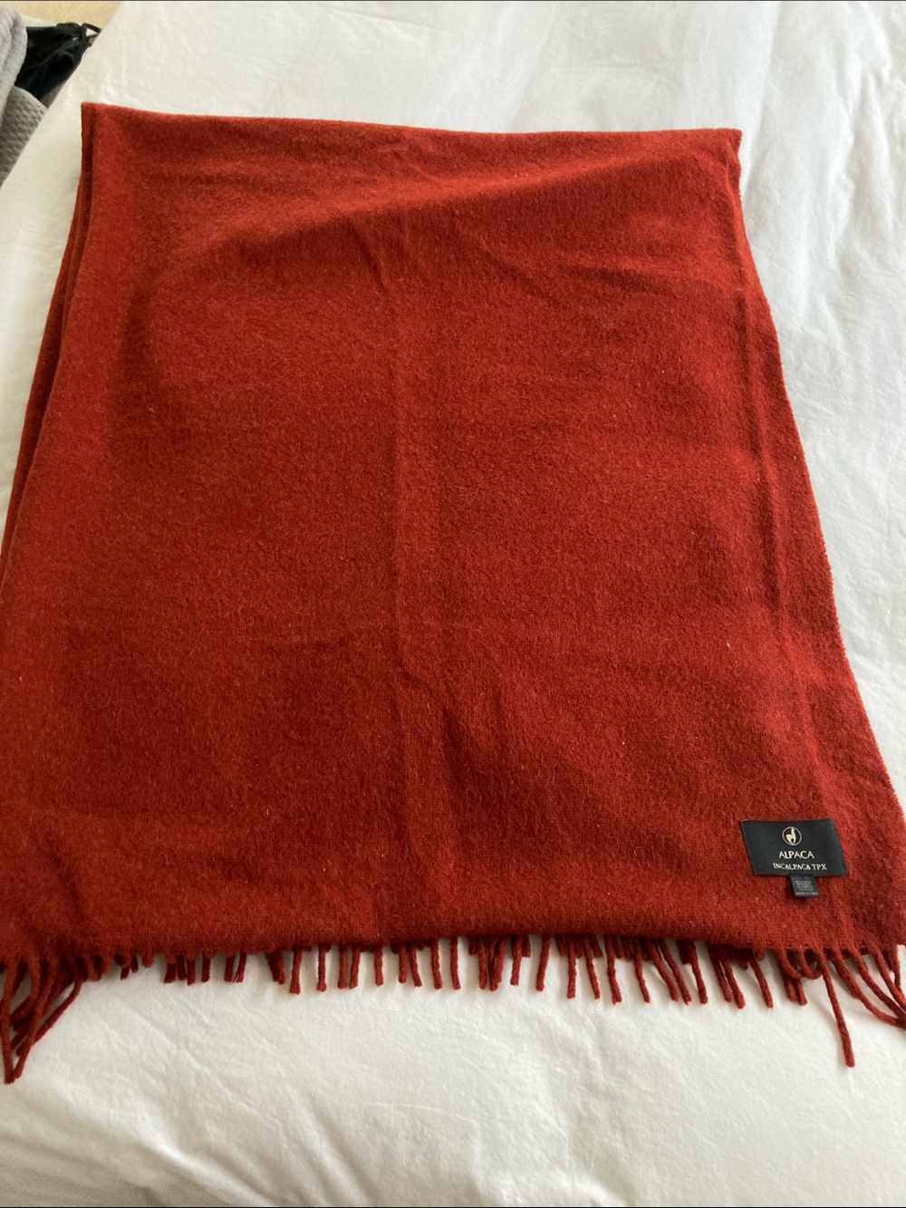Incalpaca TPX Alpaca Wool Blend Maroon Rust Red Throw Blanket